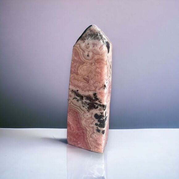 Rhodochrosite Crystal Mini Tower‎ Meditation Stone - Picture 1 of 12
